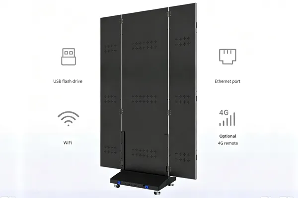 Tri-Fold LED Poster Screen-Smart Wireless Content Management Tri-Fold LED Poster Screen-Smart Wireless Content Management